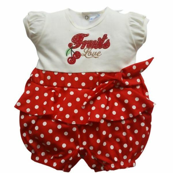 5559 Macacão Feminino Malha Curto Fruits Shorts Poá P-G BumCalaBum