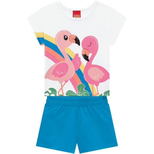 112031 Conjunto Feminino  FLAMINGOS  1 ao 3  Kyly