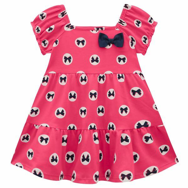 Vestido Infantil Meia Malha  LAÇOS  4 ao 8  Kyly | Ref. 112025