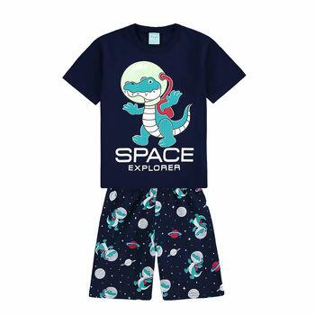 Pijama Masc Malha 10-16 Space Explorer Brilha No Escuro Kyly  |  111027